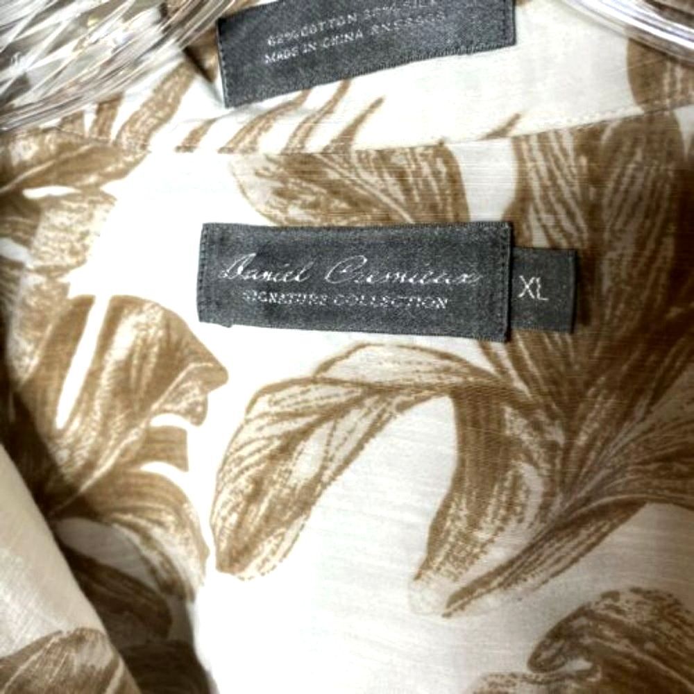 Daniel Cremieux Men’s XL Tropical Hawaiian Shirt Cotton Silk Palm Leaf Resort - Picture 5 of 5